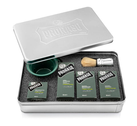 Proraso Metal Box Shaving Set - Cypress & Vetyver